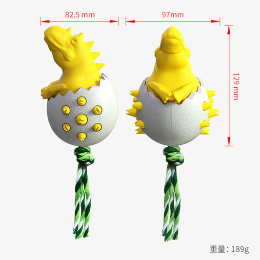 KFX-6823997 Durable Dog Teething Toy with Rope - Interactive Rubber Chew Toy for Aggressive Chewers