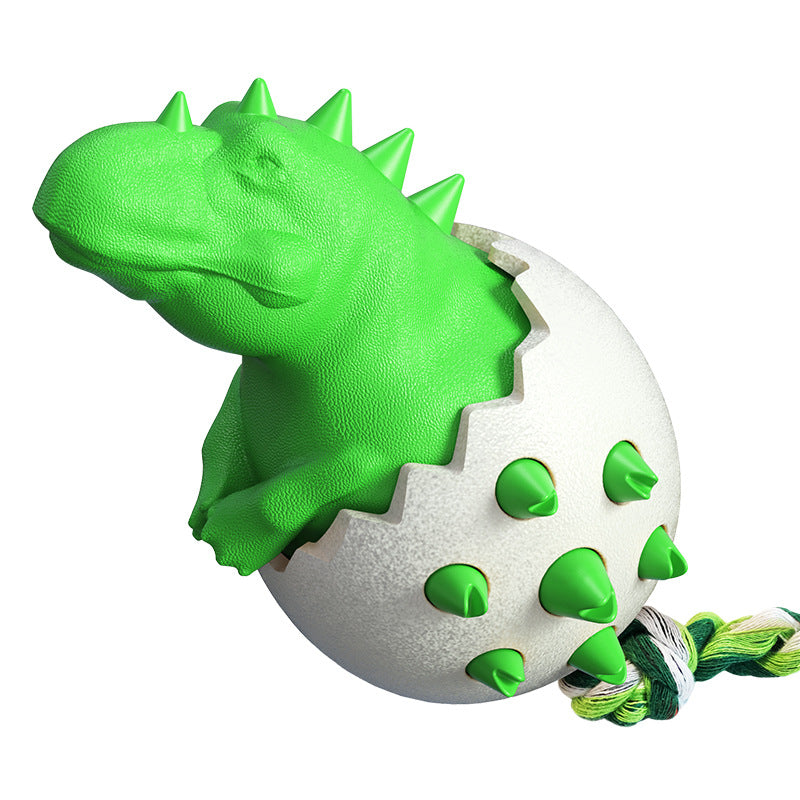 KFX-6823997 Durable Dog Teething Toy with Rope - Interactive Rubber Chew Toy for Aggressive Chewers