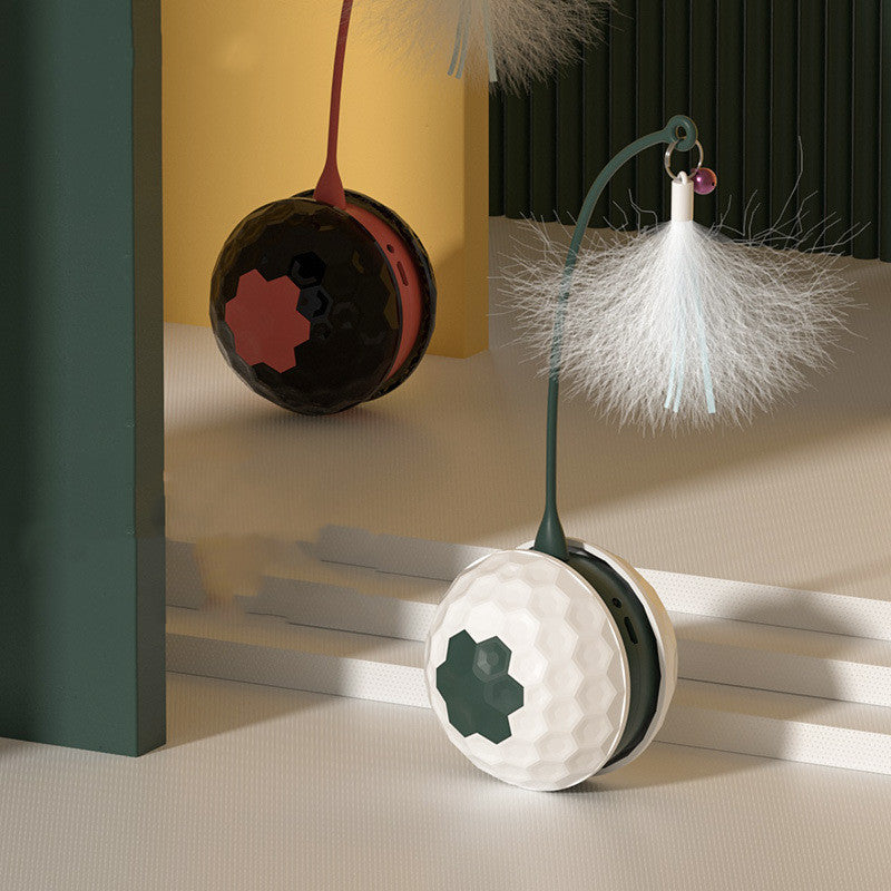 KFX-6825149 Electric Intelligent Cat Toy with USB Charging and Feather Accessories - Designed for Playful Cats