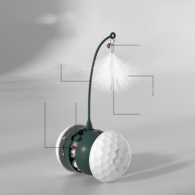 KFX-6825149 Electric Intelligent Cat Toy with USB Charging and Feather Accessories - Designed for Playful Cats