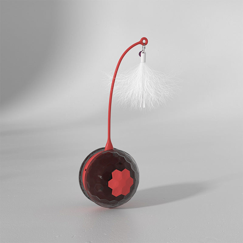 KFX-6825149 Electric Intelligent Cat Toy with USB Charging and Feather Accessories - Designed for Playful Cats