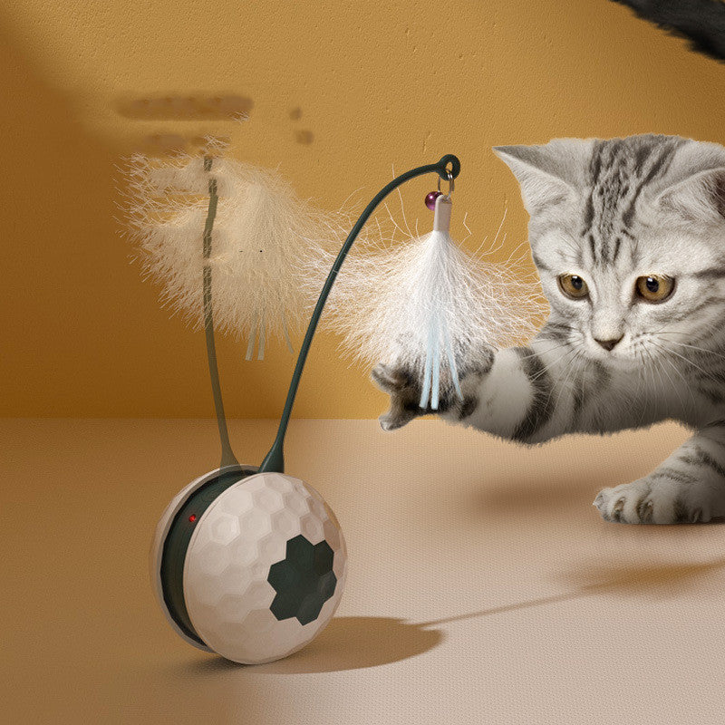 KFX-6825149 Electric Intelligent Cat Toy with USB Charging and Feather Accessories - Designed for Playful Cats