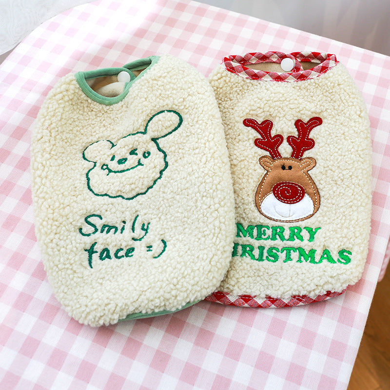 KFX-6827069 Bichon Christmas Day Elk Embroidered Warm Vest for Pets
