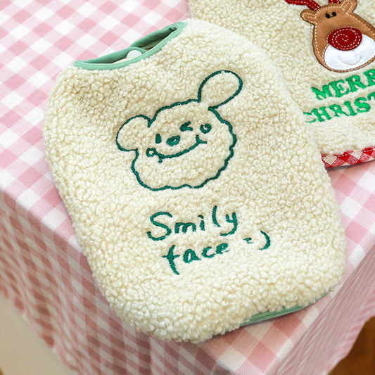 KFX-6827069 Bichon Christmas Day Elk Embroidered Warm Vest for Pets