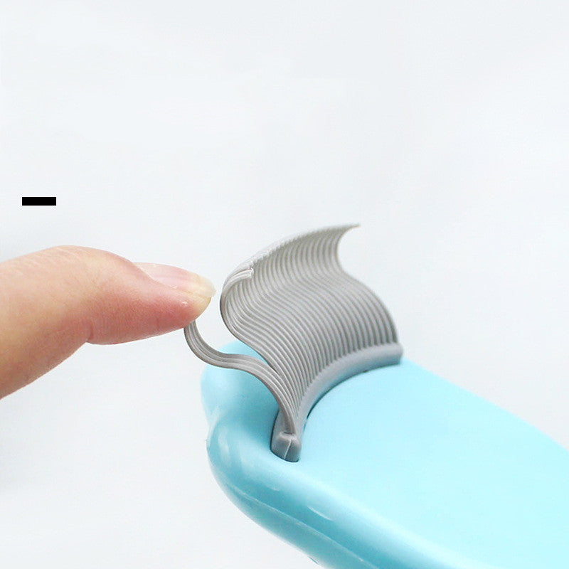 KFX-6828093 Shell Cat Comb - Durable PP & Stainless Steel, Floating Hair Comb in Blue/Pink, 6x17cm