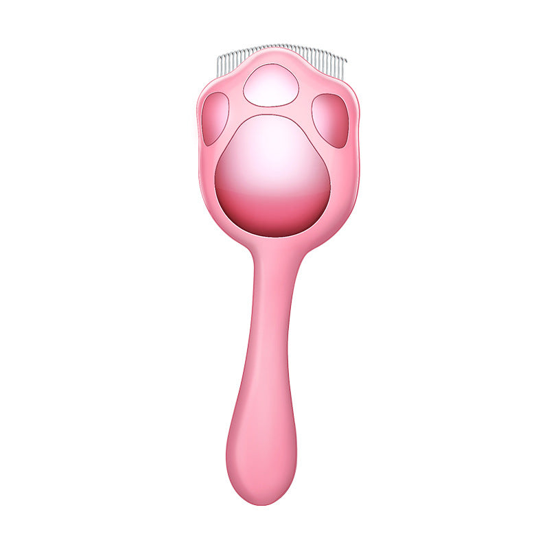 KFX-6828093 Shell Cat Comb - Durable PP & Stainless Steel, Floating Hair Comb in Blue/Pink, 6x17cm