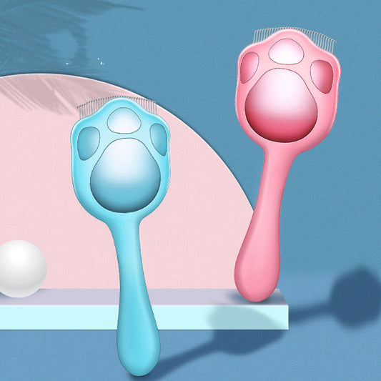 KFX-6828093 Shell Cat Comb - Durable PP & Stainless Steel, Floating Hair Comb in Blue/Pink, 6x17cm