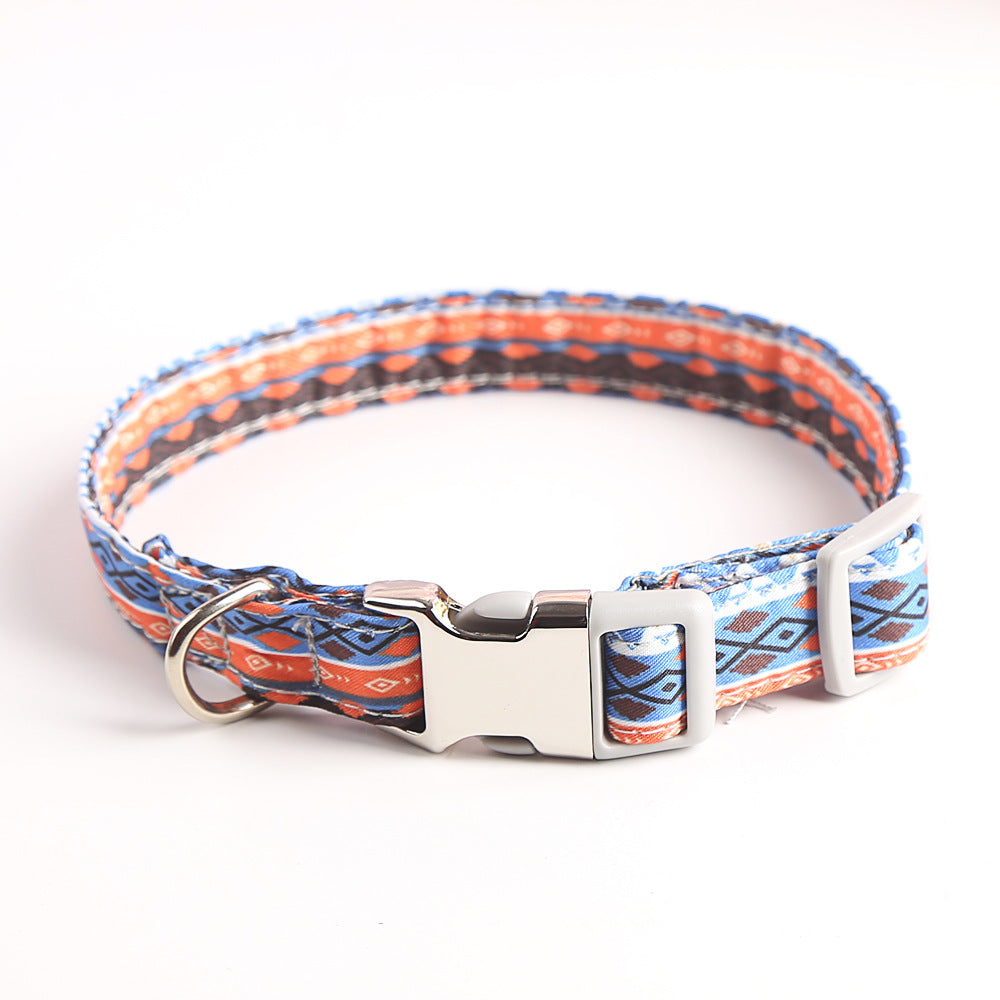 KFX-6828349 Fashionable Pet Dog Collar in Various Colors and Sizes - Durable Cotton with Alloy Buckle