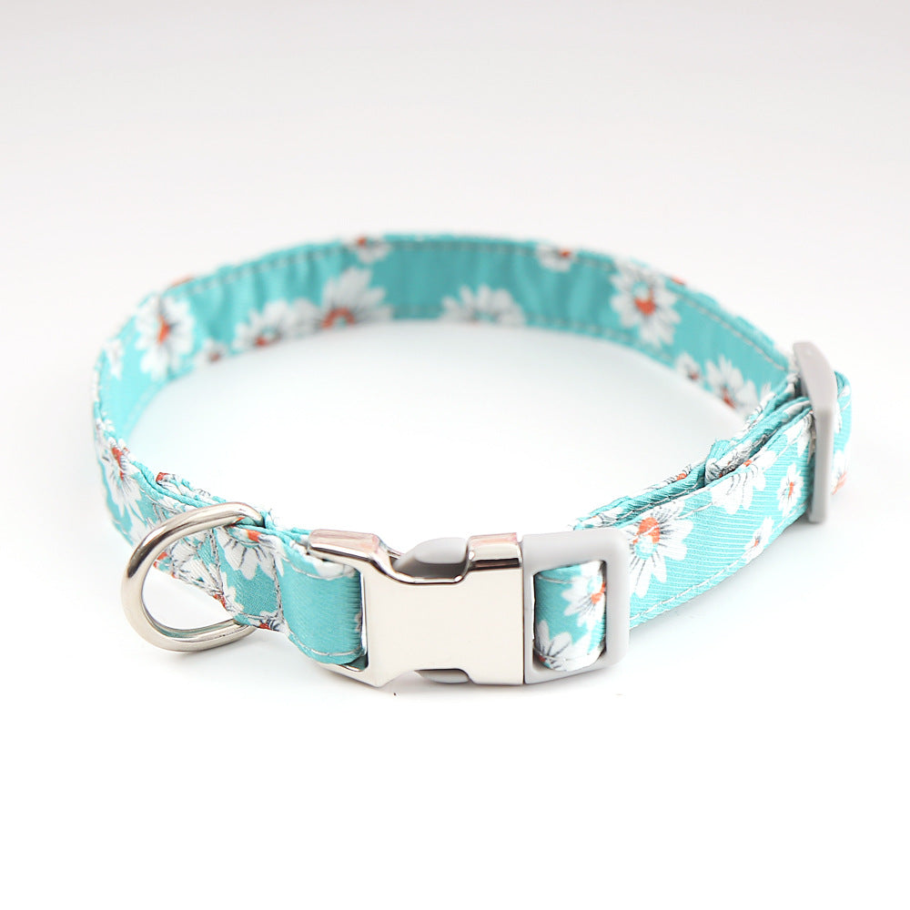 KFX-6828349 Fashionable Pet Dog Collar in Various Colors and Sizes - Durable Cotton with Alloy Buckle