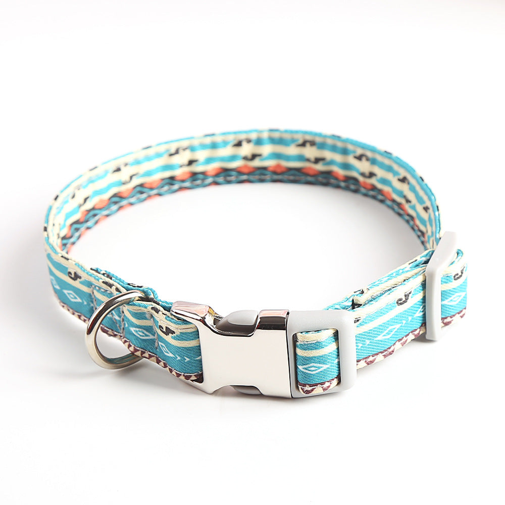 KFX-6828349 Fashionable Pet Dog Collar in Various Colors and Sizes - Durable Cotton with Alloy Buckle
