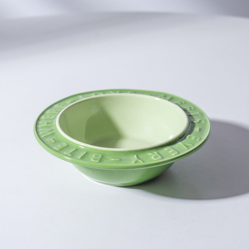 KFX-6828477 Ceramic Cat and Dog Bowl with Anti-Tumble Design and Neck Protection Stand