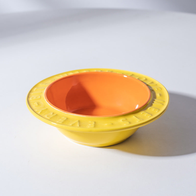 KFX-6828477 Ceramic Cat and Dog Bowl with Anti-Tumble Design and Neck Protection Stand