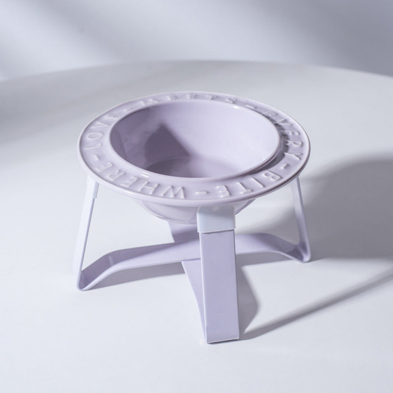 KFX-6828477 Ceramic Cat and Dog Bowl with Anti-Tumble Design and Neck Protection Stand