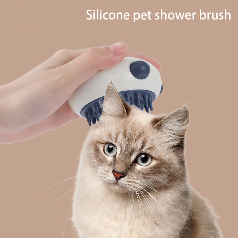 KFX-6829757 Panda-Shaped Silicone Pet Shower Brush for Dogs and Cats with Soft Bristles