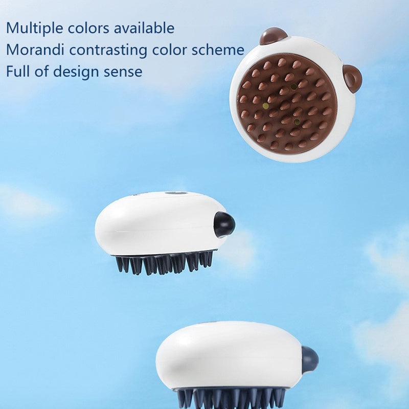 KFX-6829757 Panda-Shaped Silicone Pet Shower Brush for Dogs and Cats with Soft Bristles