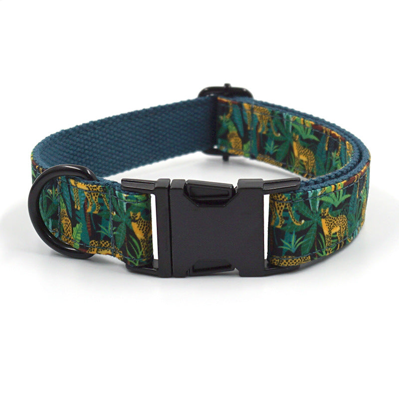 KFX-6832061 Elegant Green Cloth Bowknot Pet Collar with Leash