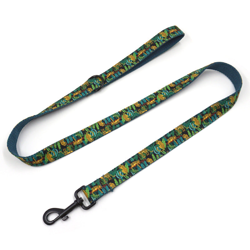 KFX-6832061 Elegant Green Cloth Bowknot Pet Collar with Leash