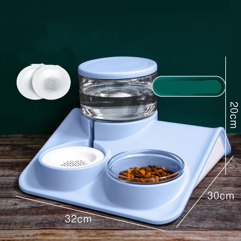KFX-6832445 Automatic 1.8L Non-Plug-in Water and Food Feeder with Stable Design and Easy-to-Clean Bowl