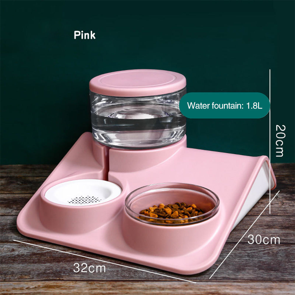 KFX-6832445 Automatic 1.8L Non-Plug-in Water and Food Feeder with Stable Design and Easy-to-Clean Bowl