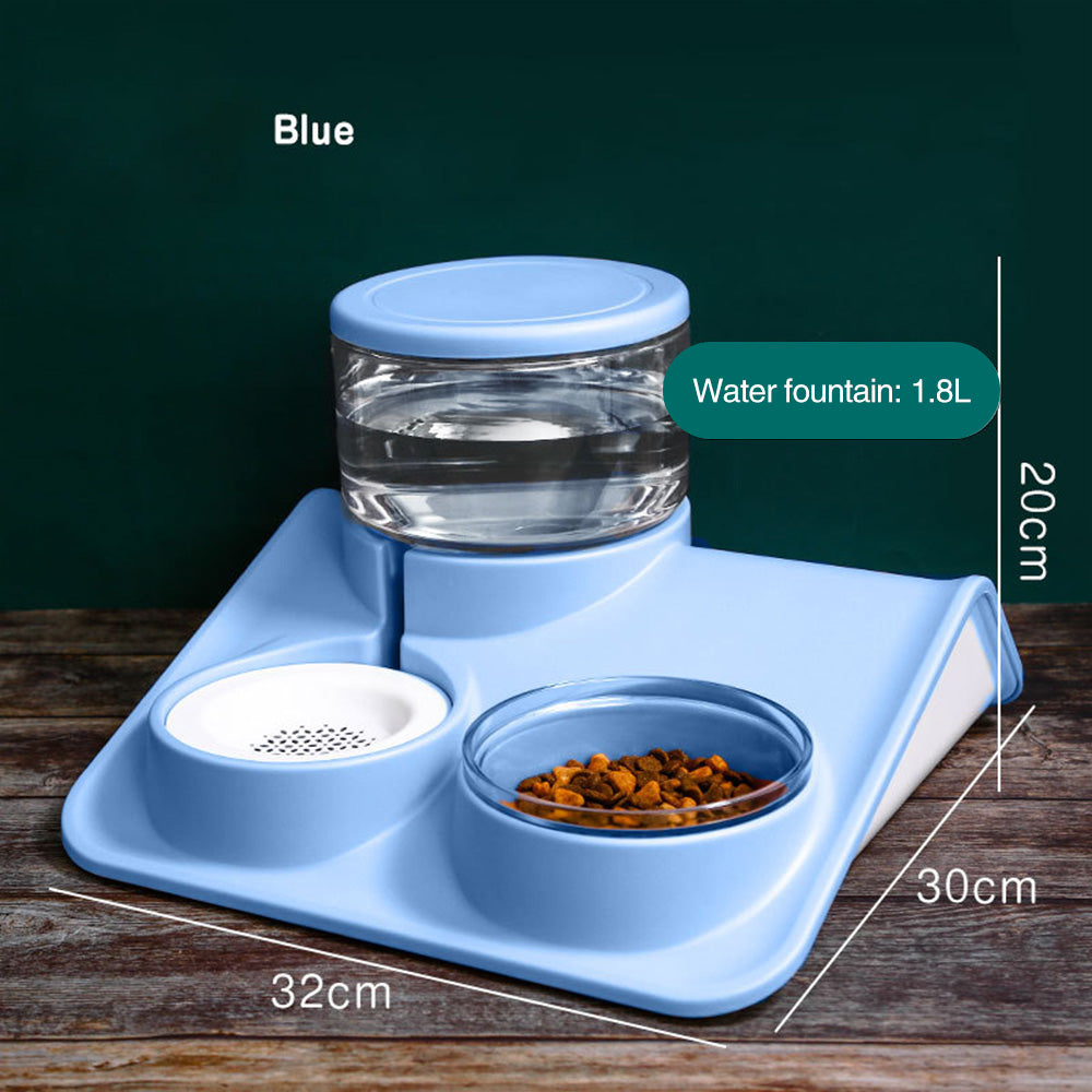KFX-6832445 Automatic 1.8L Non-Plug-in Water and Food Feeder with Stable Design and Easy-to-Clean Bowl