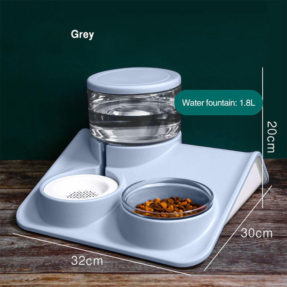 KFX-6832445 Automatic 1.8L Non-Plug-in Water and Food Feeder with Stable Design and Easy-to-Clean Bowl