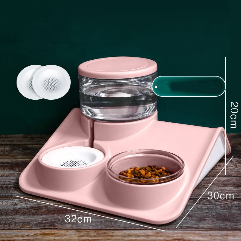 KFX-6832445 Automatic 1.8L Non-Plug-in Water and Food Feeder with Stable Design and Easy-to-Clean Bowl