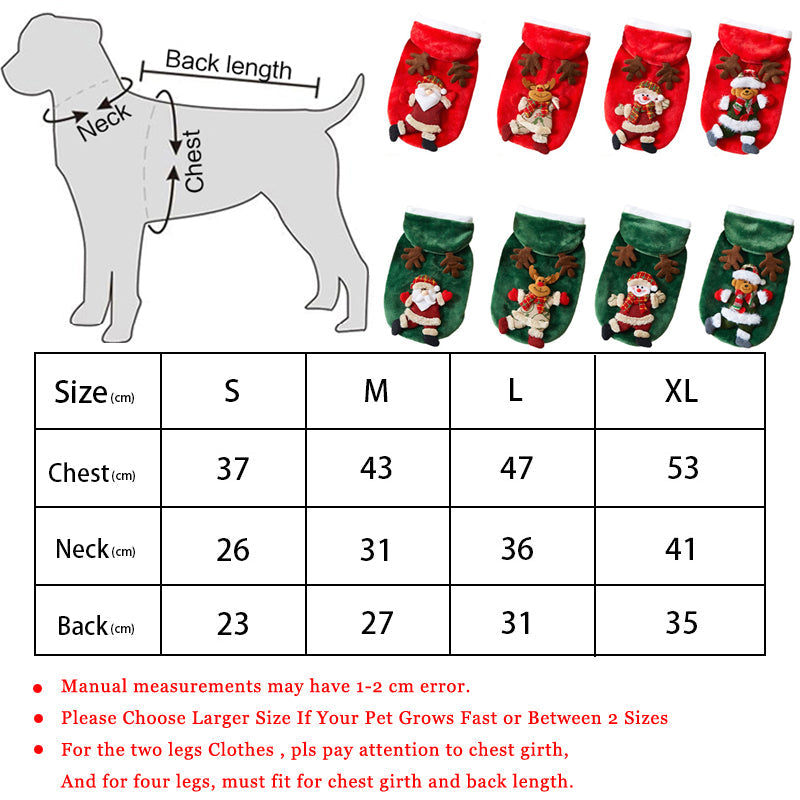 KFX-6832829 Festive Flannel Hoodies for Small and Medium Dogs and Cats - Perfect Christmas Costume for Pets