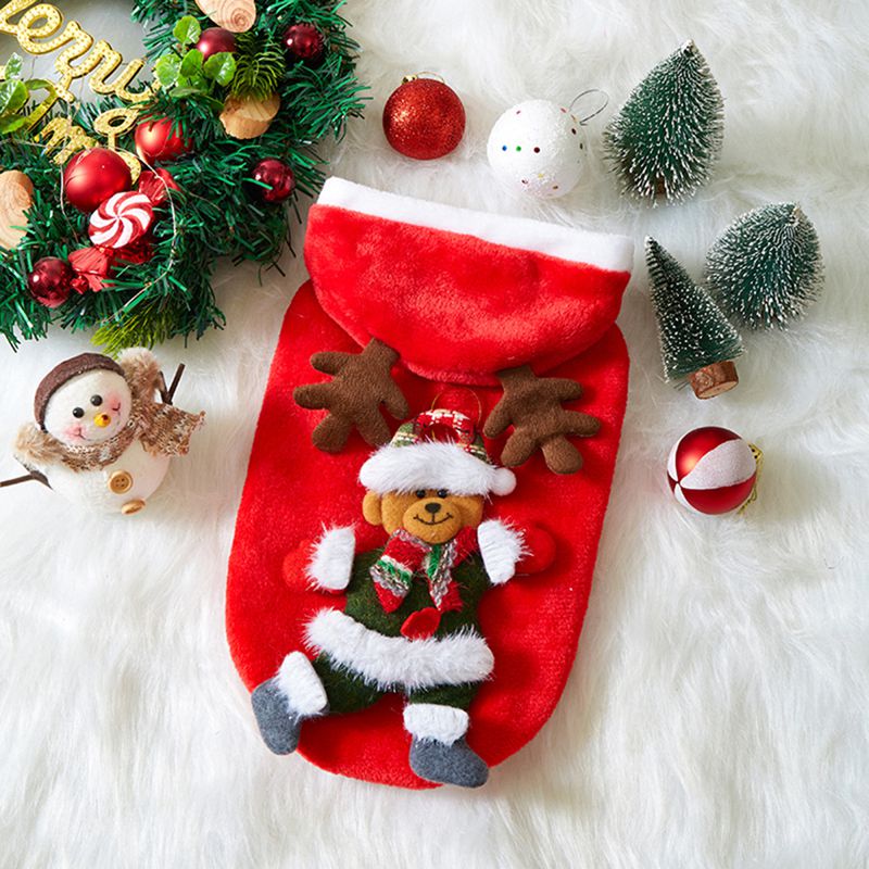 KFX-6832829 Festive Flannel Hoodies for Small and Medium Dogs and Cats - Perfect Christmas Costume for Pets