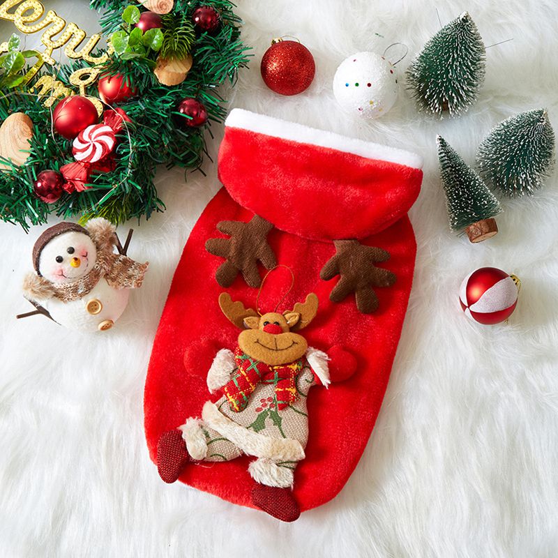 KFX-6832829 Festive Flannel Hoodies for Small and Medium Dogs and Cats - Perfect Christmas Costume for Pets
