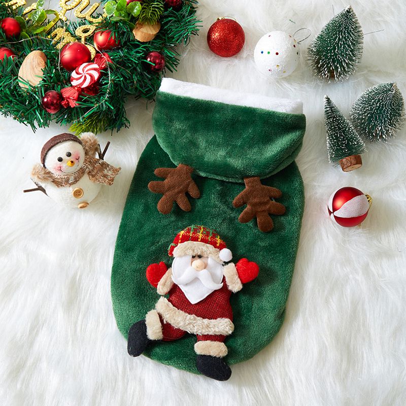 KFX-6832829 Festive Flannel Hoodies for Small and Medium Dogs and Cats - Perfect Christmas Costume for Pets