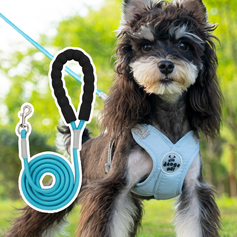 KFX-6833725 Pet Vest with Hand Holding Rope - Available in Pink, Green, Yellow, and Blue, Made of Durable Polyester
