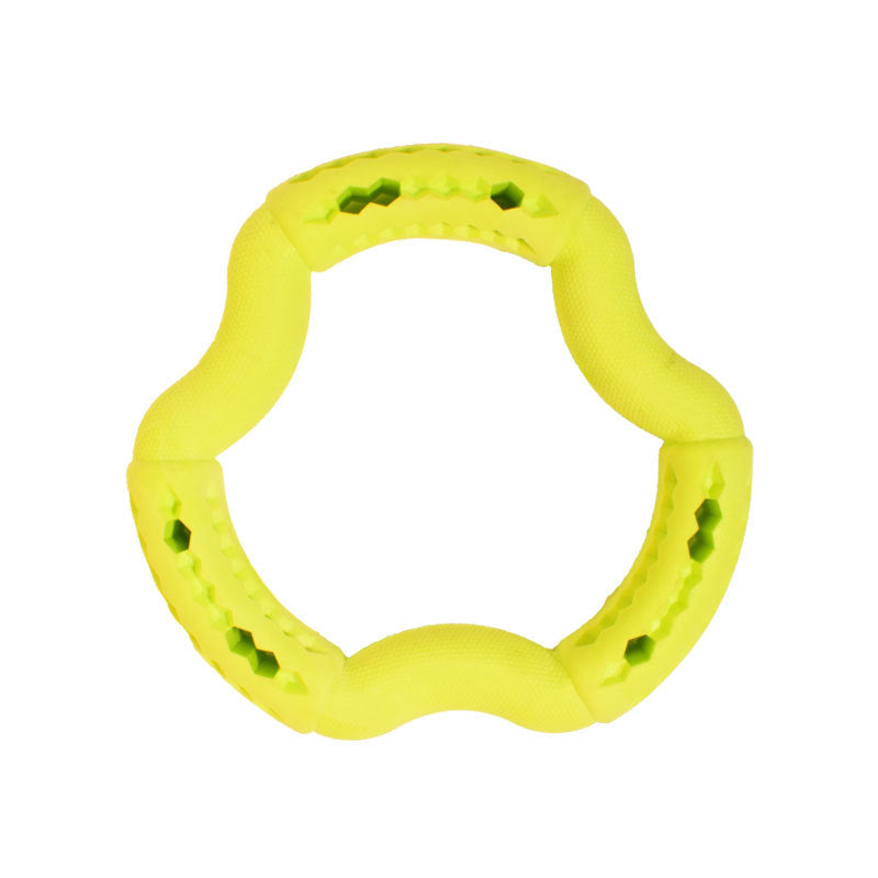 KFX-6835517 Durable TPR Dog Chew Toy for Medium to Large Dogs - Fun Leaky Food Ring Design