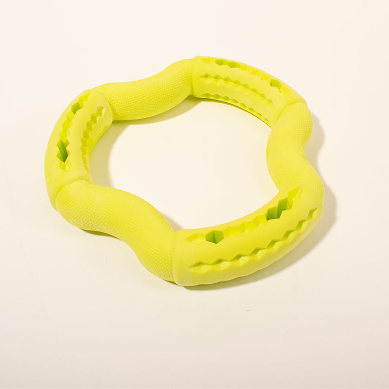 KFX-6835517 Durable TPR Dog Chew Toy for Medium to Large Dogs - Fun Leaky Food Ring Design