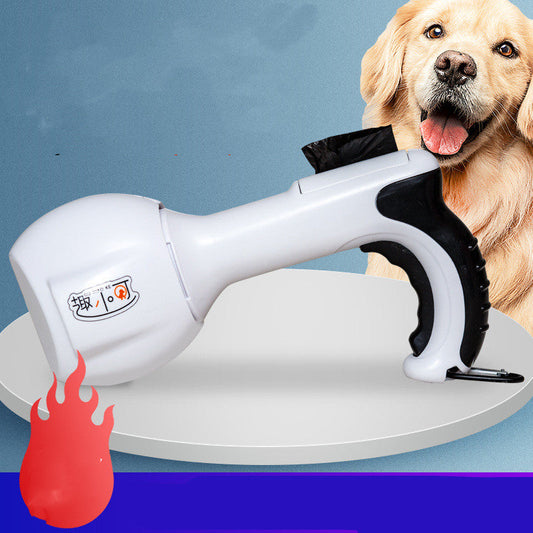 KFX-6836029 Pet Waste Collection Tool with 100 Garbage Bags - Durable Plastic Toilet Picker
