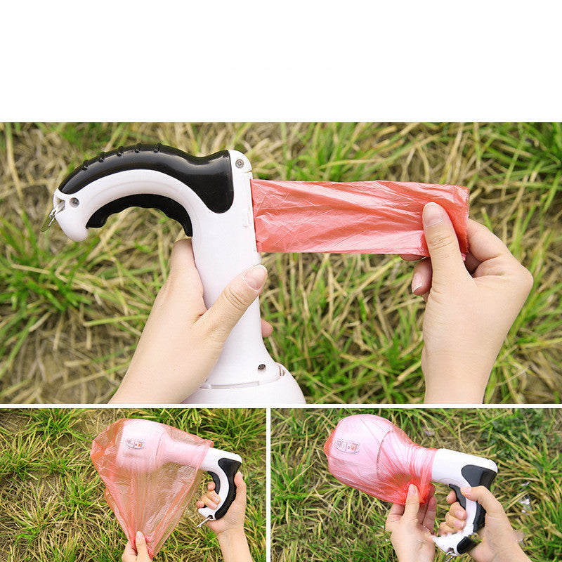 KFX-6836029 Pet Waste Collection Tool with 100 Garbage Bags - Durable Plastic Toilet Picker