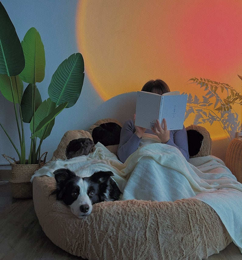 KFX-6836285 Cozy Bear's Paw Nest in Milk Tea Color - Thick PV Fleece Pet Mat with Soft PP Cotton Filling