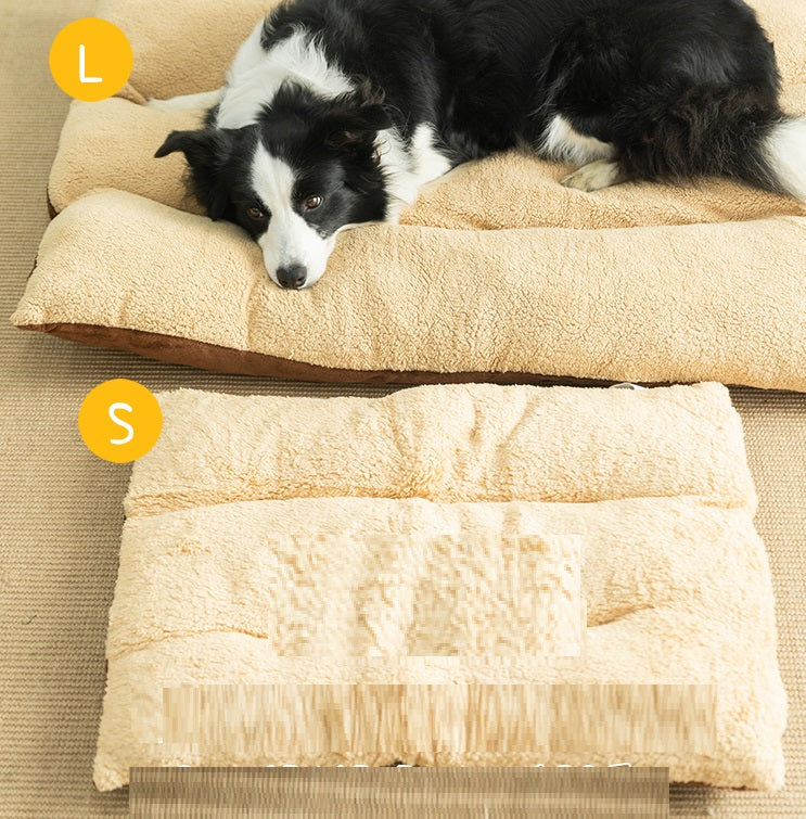 KFX-6836285 Cozy Bear's Paw Nest in Milk Tea Color - Thick PV Fleece Pet Mat with Soft PP Cotton Filling