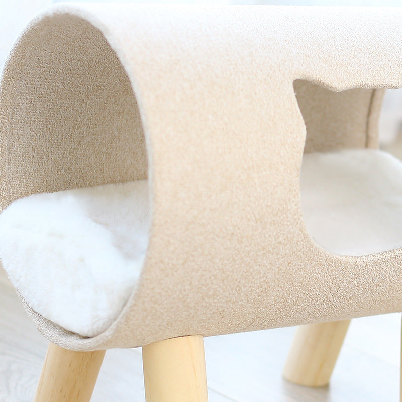 KFX-6838077 High-Footed Cylindrical Cat Bed - Soft, Breathable, and Washable Pet Nest