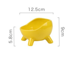 KFX-6838205 Cervical Protection Ceramic Cat Food Bowl with Four-Legged Design