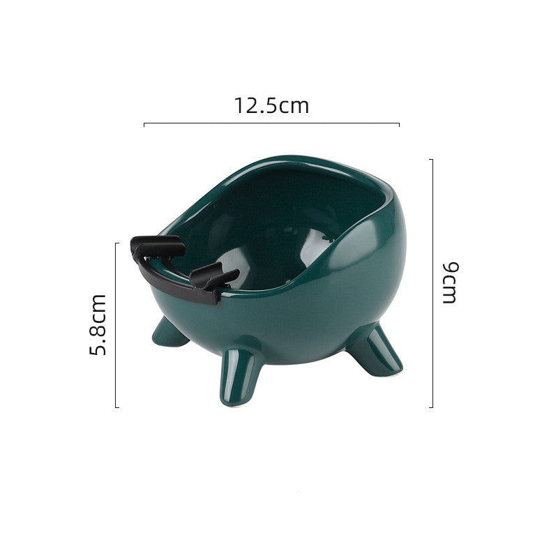 KFX-6838205 Cervical Protection Ceramic Cat Food Bowl with Four-Legged Design