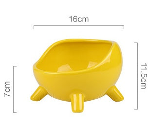 KFX-6838205 Cervical Protection Ceramic Cat Food Bowl with Four-Legged Design