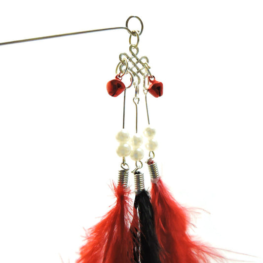 KFX-6838845 Feather Cat Teaser with Metal and Plastic Rods, 70cm Total Length
