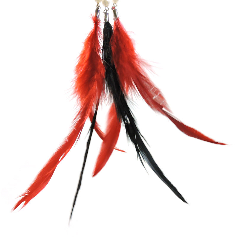 KFX-6838845 Feather Cat Teaser with Metal and Plastic Rods, 70cm Total Length