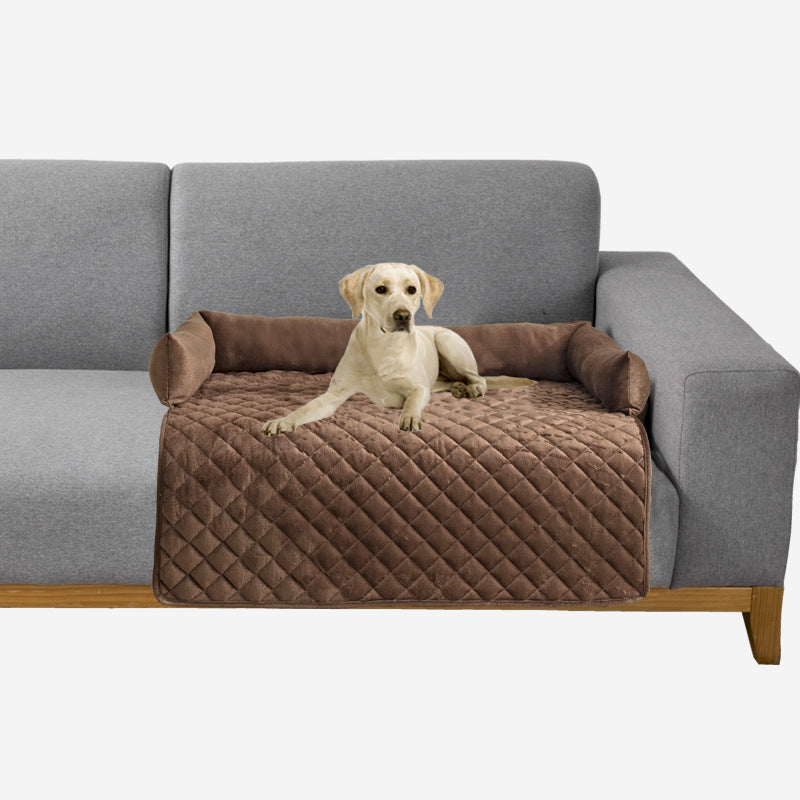 KFX-6839869 Curved Pet Dog Sofa Bed with Plush Cushion for Large Dogs and Cats - Removable and Washable