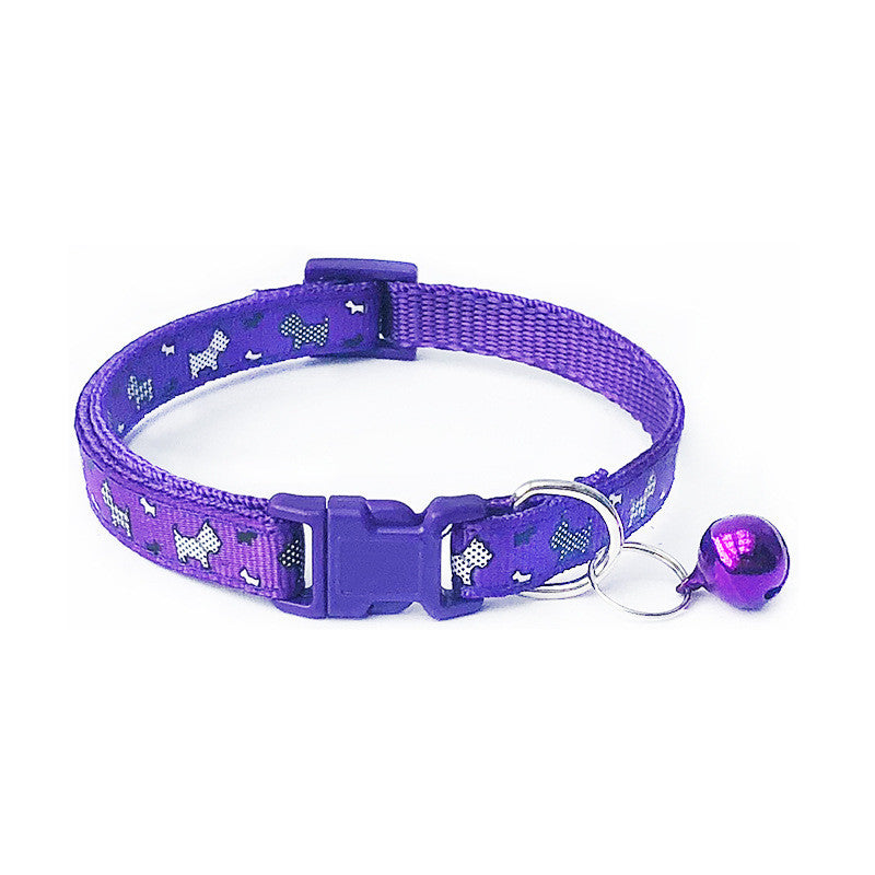 KFX-6839997 Cartoon Pattern Adjustable Pet Dog Cat Collar, Width 1.0cm, Fits Neck 19-32cm