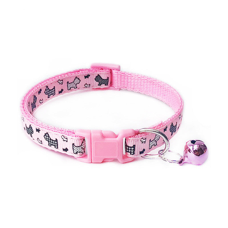 KFX-6839997 Cartoon Pattern Adjustable Pet Dog Cat Collar, Width 1.0cm, Fits Neck 19-32cm