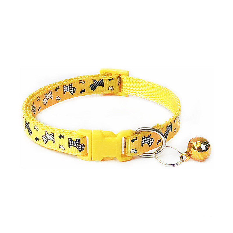 KFX-6839997 Cartoon Pattern Adjustable Pet Dog Cat Collar, Width 1.0cm, Fits Neck 19-32cm