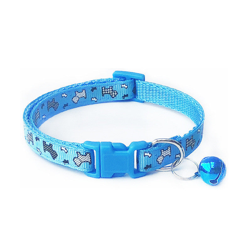 KFX-6839997 Cartoon Pattern Adjustable Pet Dog Cat Collar, Width 1.0cm, Fits Neck 19-32cm