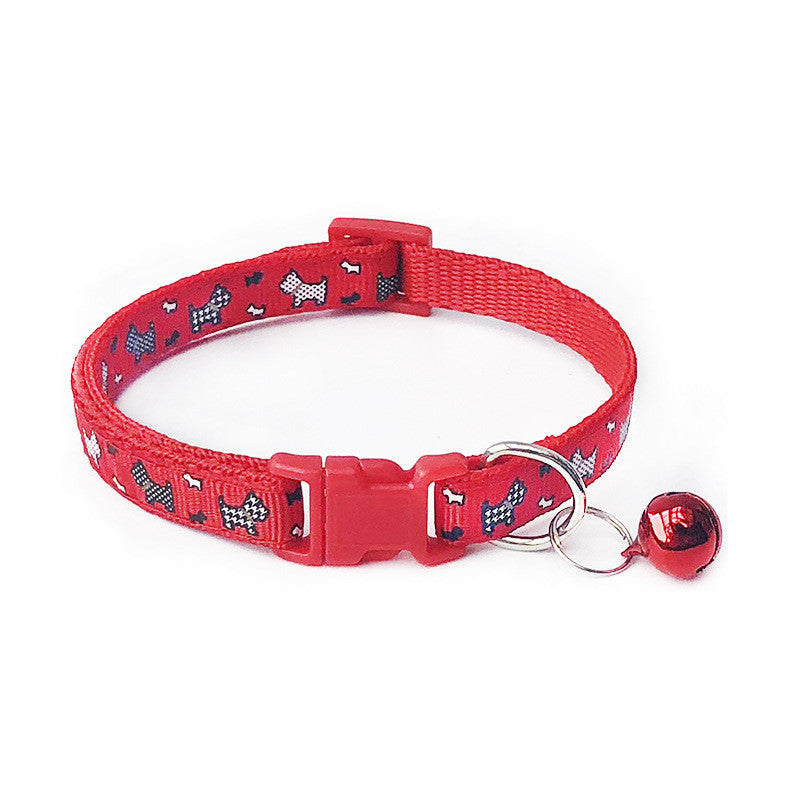 KFX-6839997 Cartoon Pattern Adjustable Pet Dog Cat Collar, Width 1.0cm, Fits Neck 19-32cm