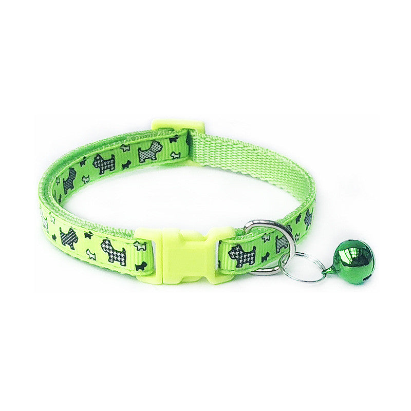 KFX-6839997 Cartoon Pattern Adjustable Pet Dog Cat Collar, Width 1.0cm, Fits Neck 19-32cm